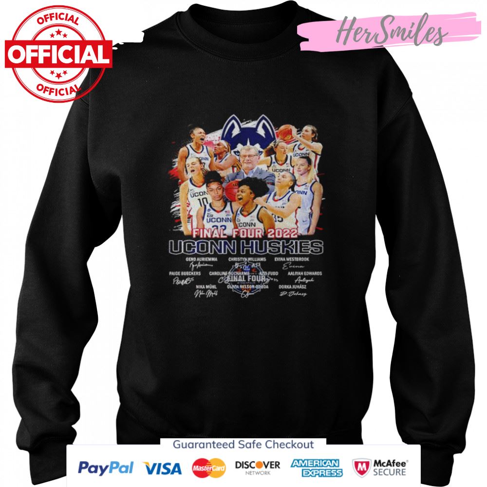 Final Four 2022 UConn Huskies signatures shirt Final Four 2022 UConn Huskies signatures shirt