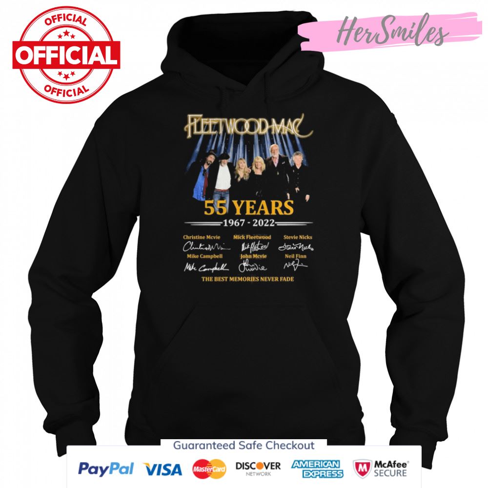 Fleetwood Mac 55 years 1967-2022 the best memories never fade signatures shirt Fleetwood Mac 55 years 1967-2022 the best memories never fade signatures shirt