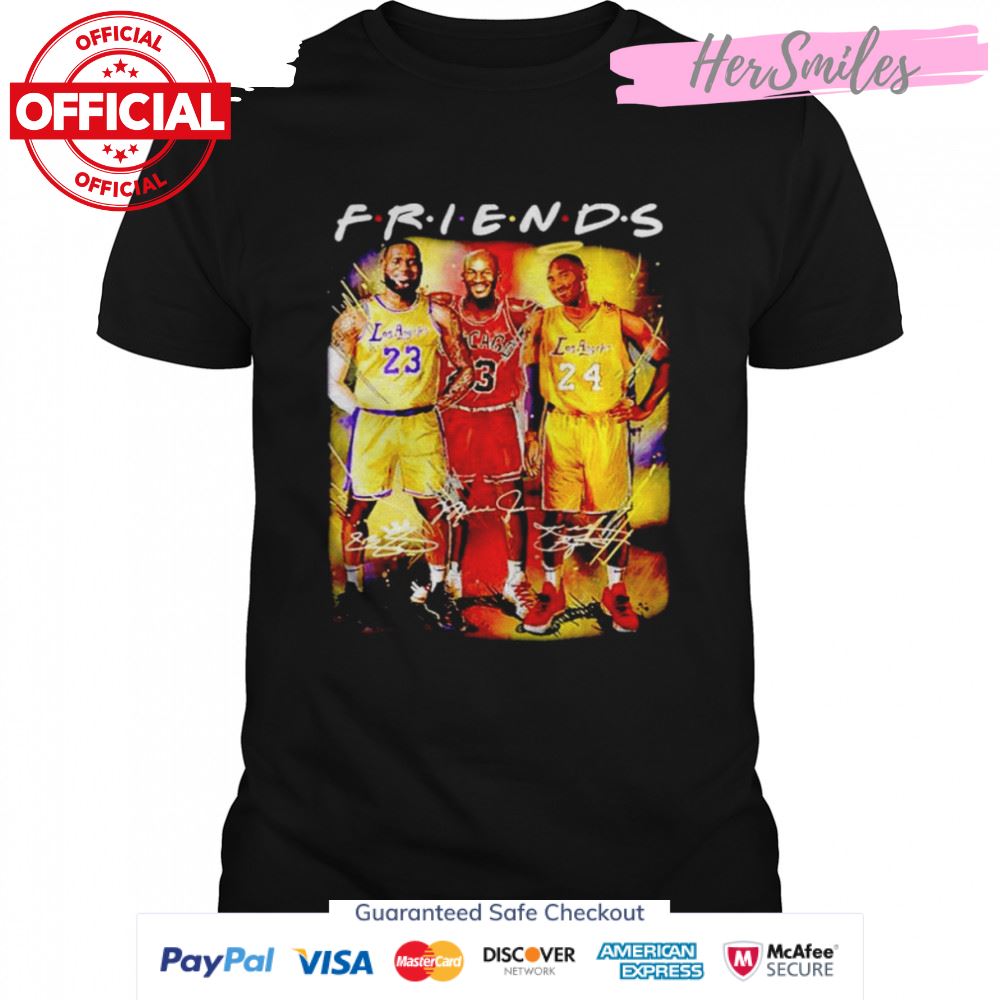 Friends 23 LeBron James 23 Michael Jordan 24 Kobe Bryant signatures shirt