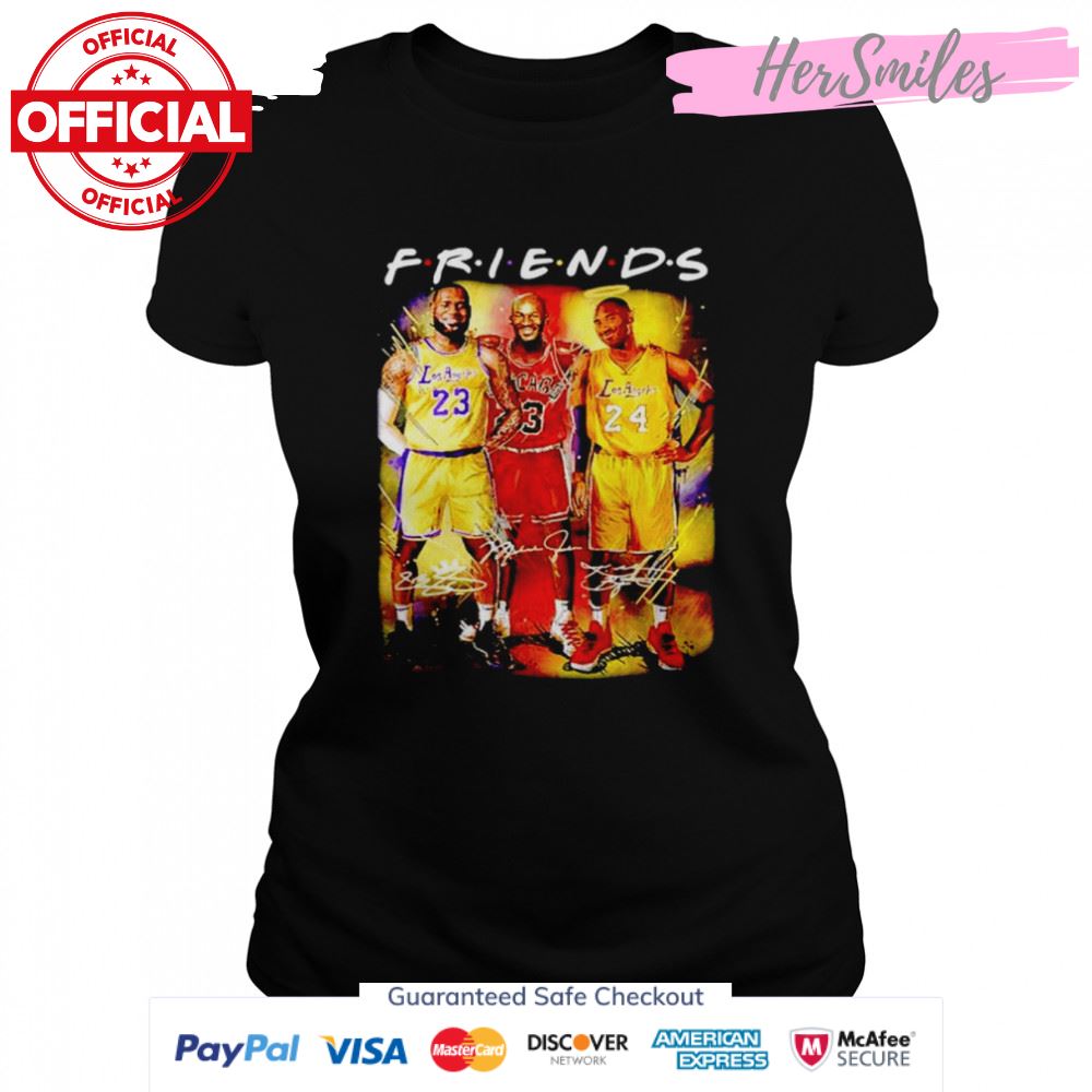 Friends 23 LeBron James 23 Michael Jordan 24 Kobe Bryant signatures shirt