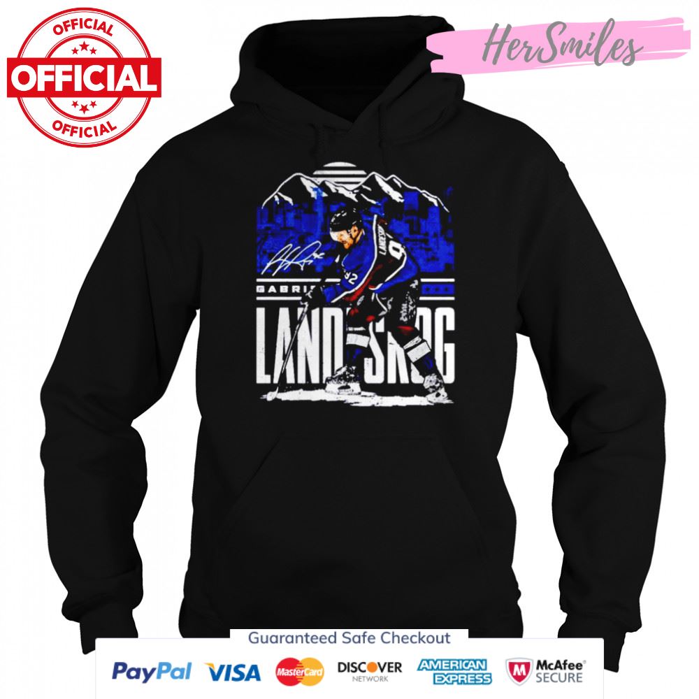 Gabriel Landeskog Colorado Avalanche Player Skyline signature shirt Gabriel Landeskog Colorado Avalanche Player Skyline signature shirt