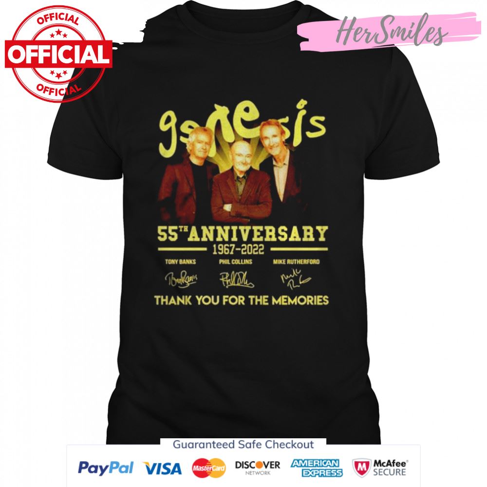 Genesis 55th anniversary 1967 2022 thank you for the memories signatures T-shirt