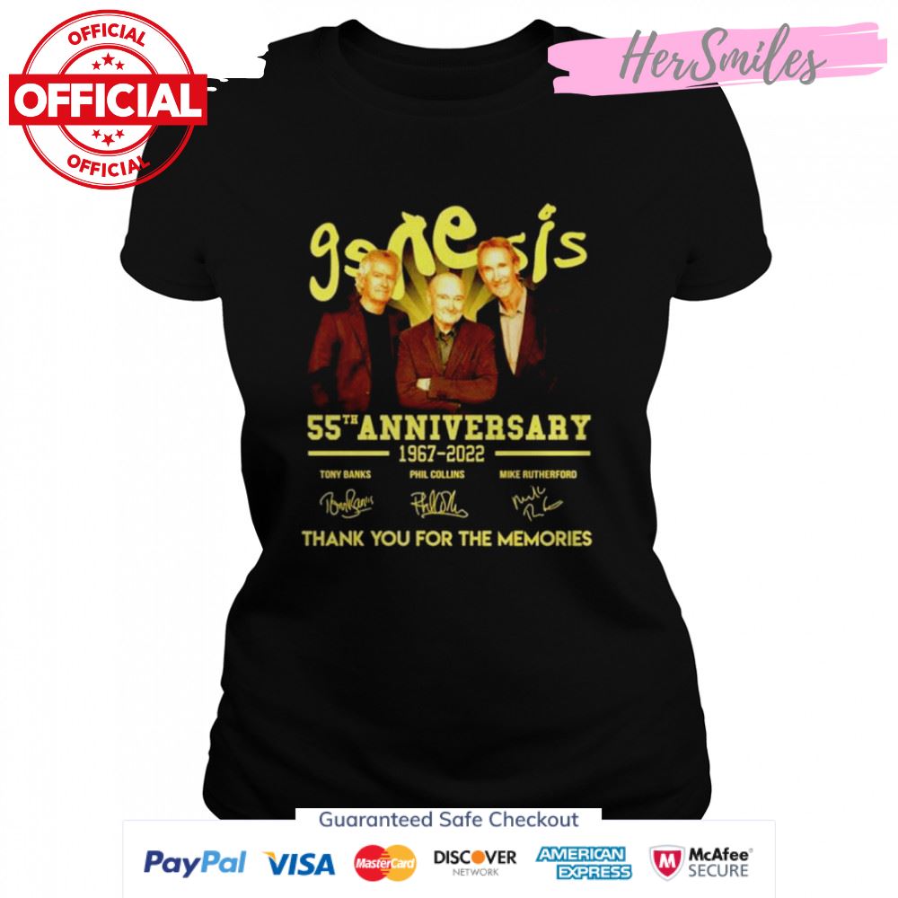 Genesis 55th anniversary 1967 2022 thank you for the memories signatures T-shirt