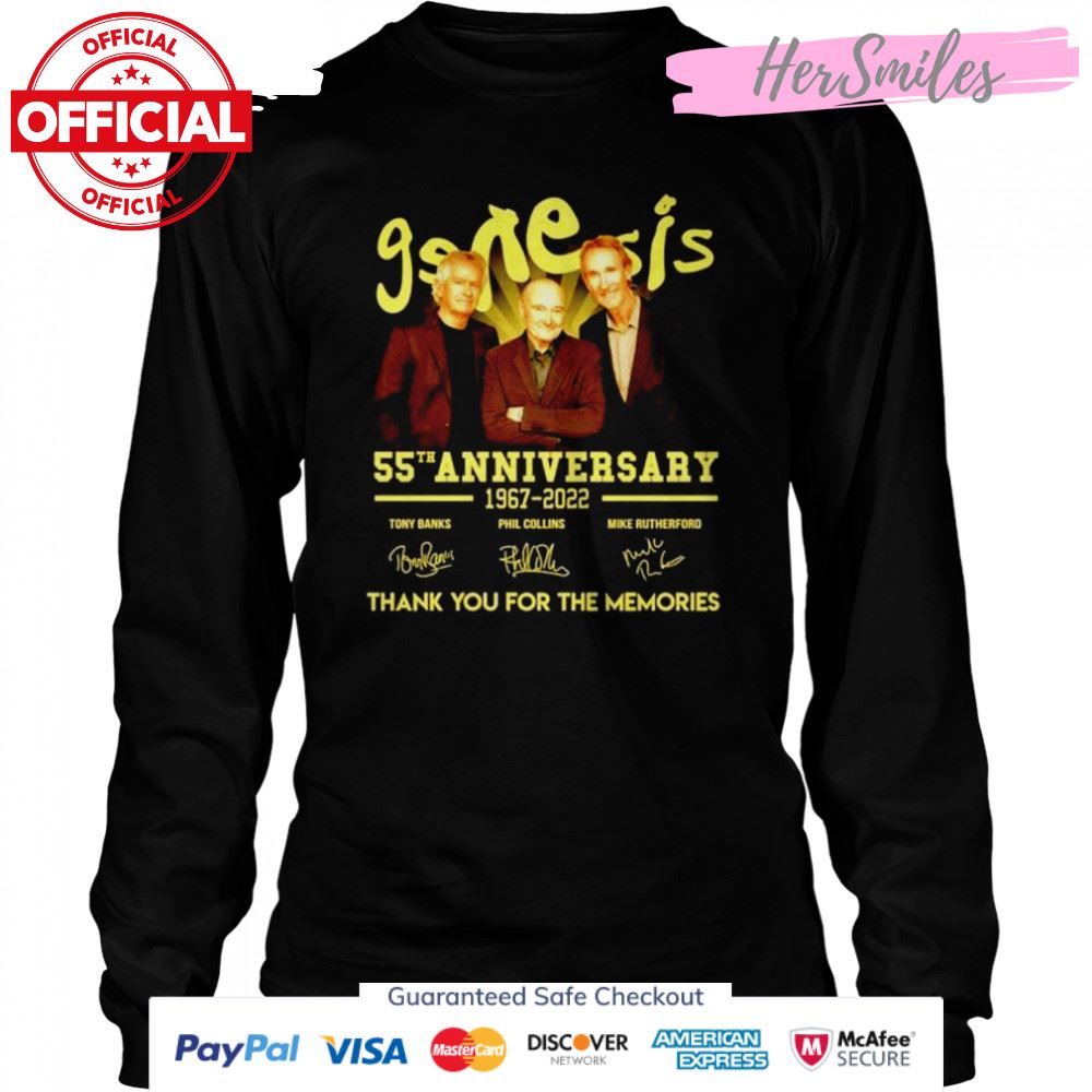 Genesis 55th anniversary 1967 2022 thank you for the memories signatures T-shirt Genesis 55th anniversary 1967 2022 thank you for the memories signatures T-shirt