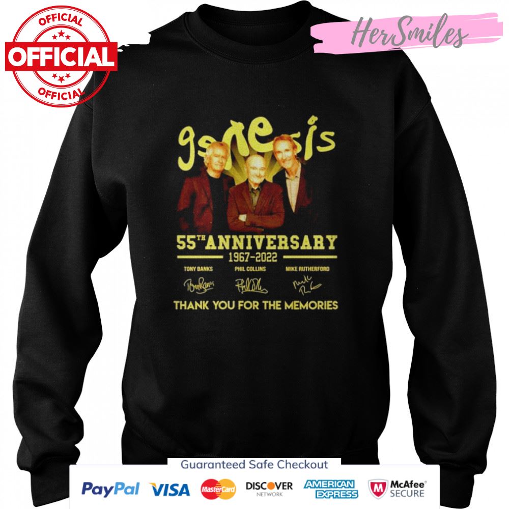 Genesis 55th anniversary 1967 2022 thank you for the memories signatures T-shirt Genesis 55th anniversary 1967 2022 thank you for the memories signatures T-shirt