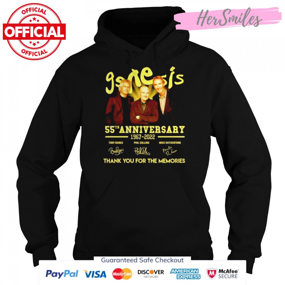 Genesis 55th anniversary 1967 2022 thank you for the memories signatures T-shirt Genesis 55th anniversary 1967 2022 thank you for the memories signatures T-shirt
