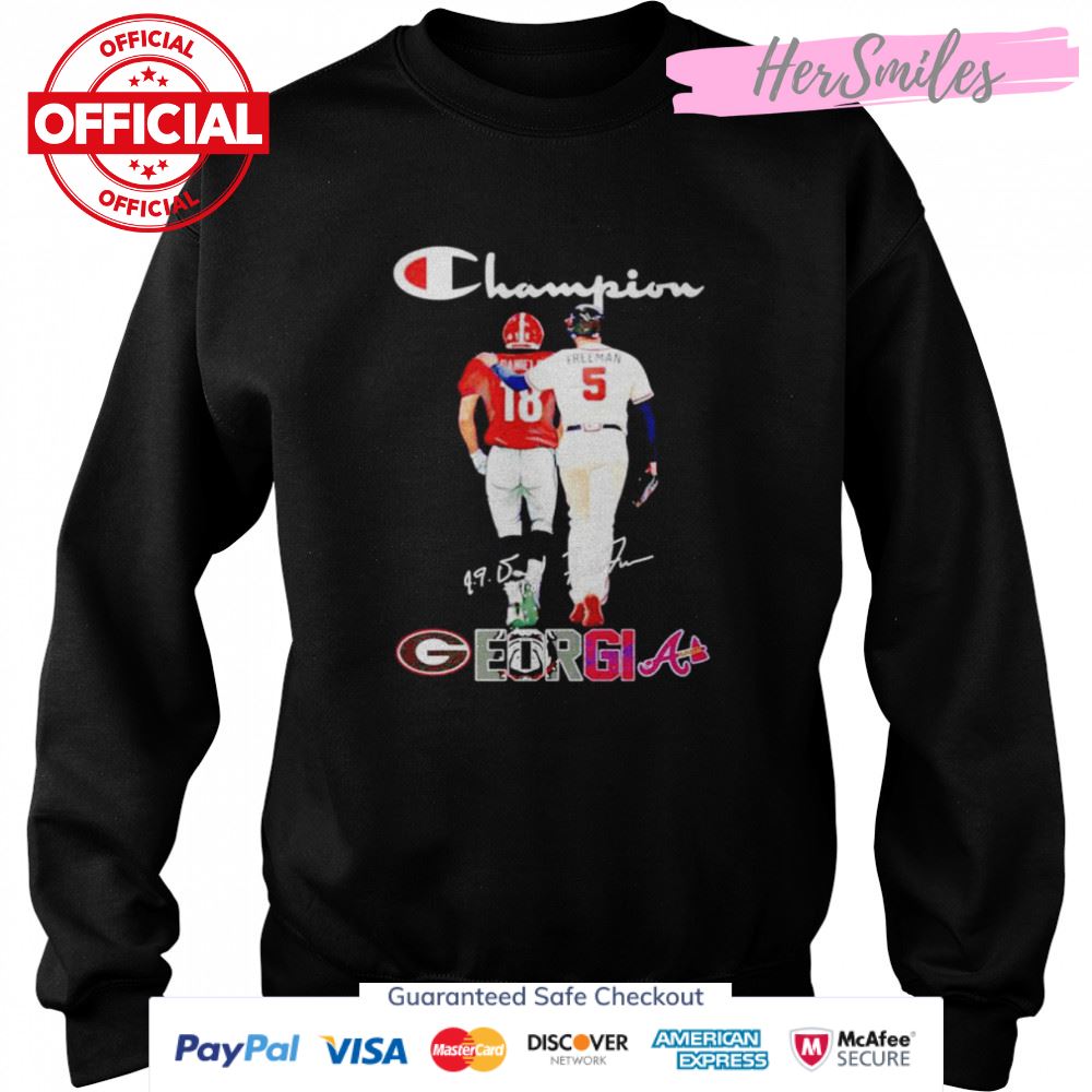 Georgia Sports Teams JT Daniels and Freddie Freeman signatures shirt Georgia Sports Teams JT Daniels and Freddie Freeman signatures shirt