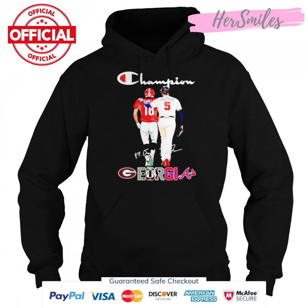Georgia Sports Teams JT Daniels and Freddie Freeman signatures shirt Georgia Sports Teams JT Daniels and Freddie Freeman signatures shirt