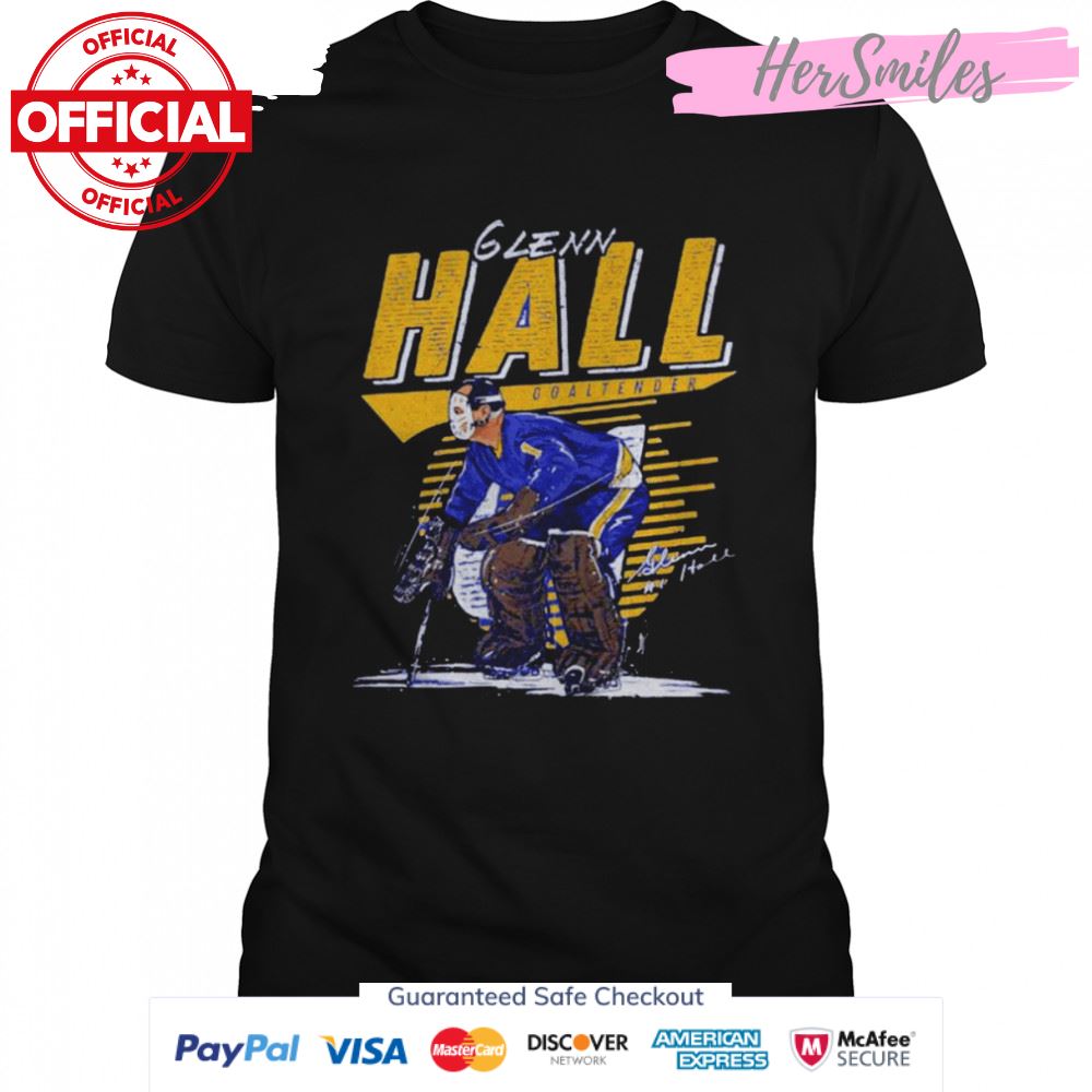 Glenn Hall St Louis Blues comet signature shirt