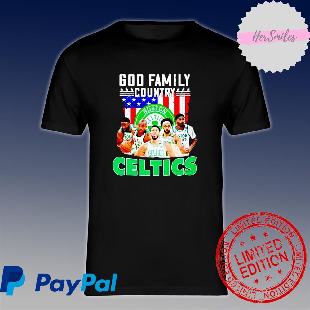 God Family Country Boston Celtics Shirt