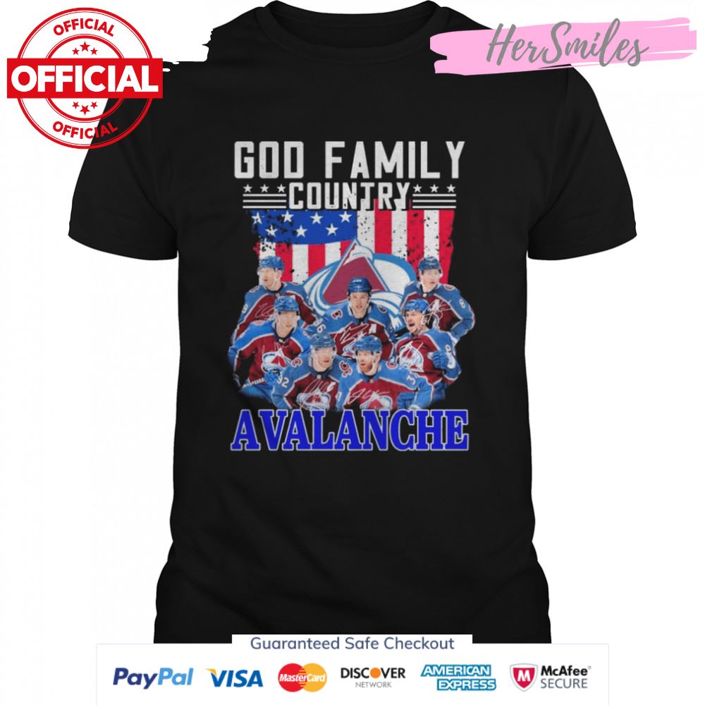 God Family Country Colorado Avalanche Signatures Shirt