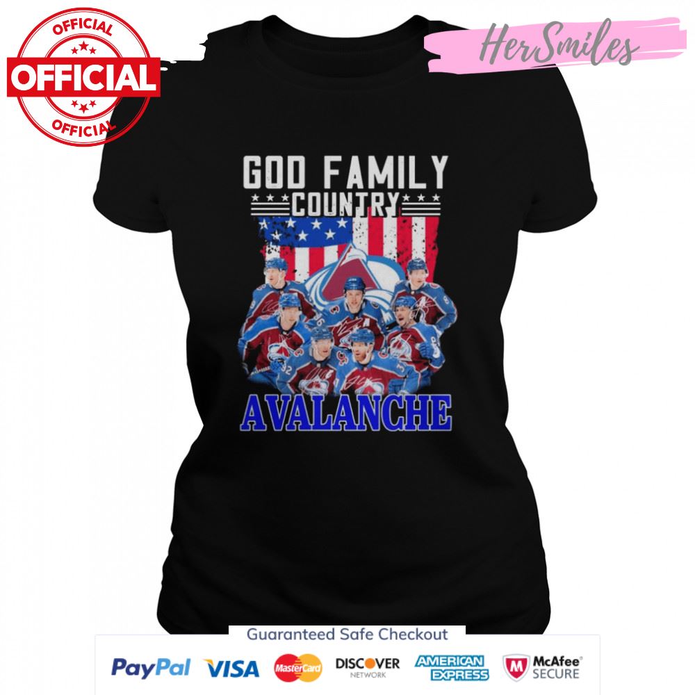 God Family Country Colorado Avalanche Signatures Shirt