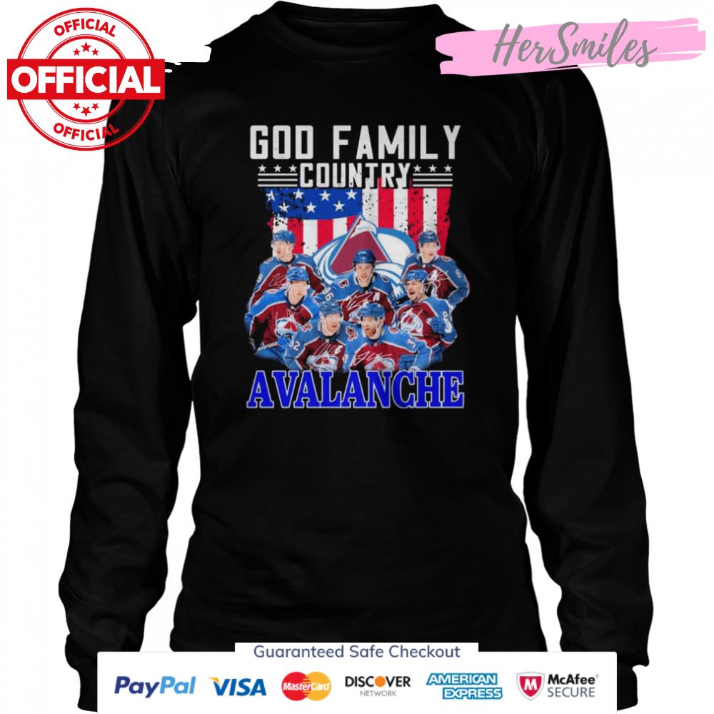 God Family Country Colorado Avalanche Signatures Shirt God Family Country Colorado Avalanche Signatures Shirt