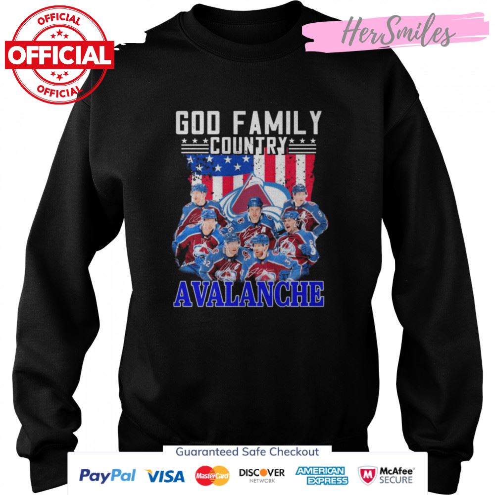 God Family Country Colorado Avalanche Signatures Shirt God Family Country Colorado Avalanche Signatures Shirt