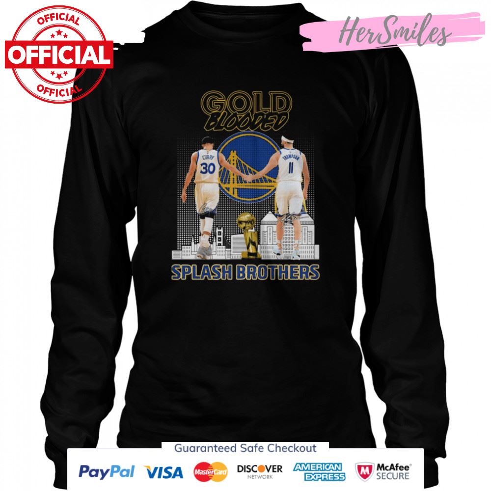 Gold Blooded Stephen Curry And Klay Thompson Spash Brother Signatures Shirt Gold Blooded Stephen Curry And Klay Thompson Spash Brother Signatures Shirt
