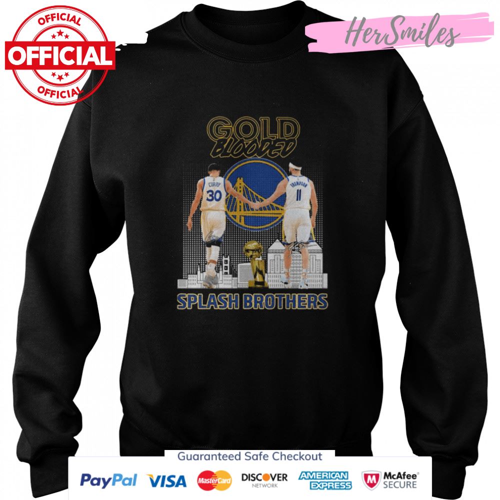 Gold Blooded Stephen Curry And Klay Thompson Spash Brother Signatures Shirt Gold Blooded Stephen Curry And Klay Thompson Spash Brother Signatures Shirt