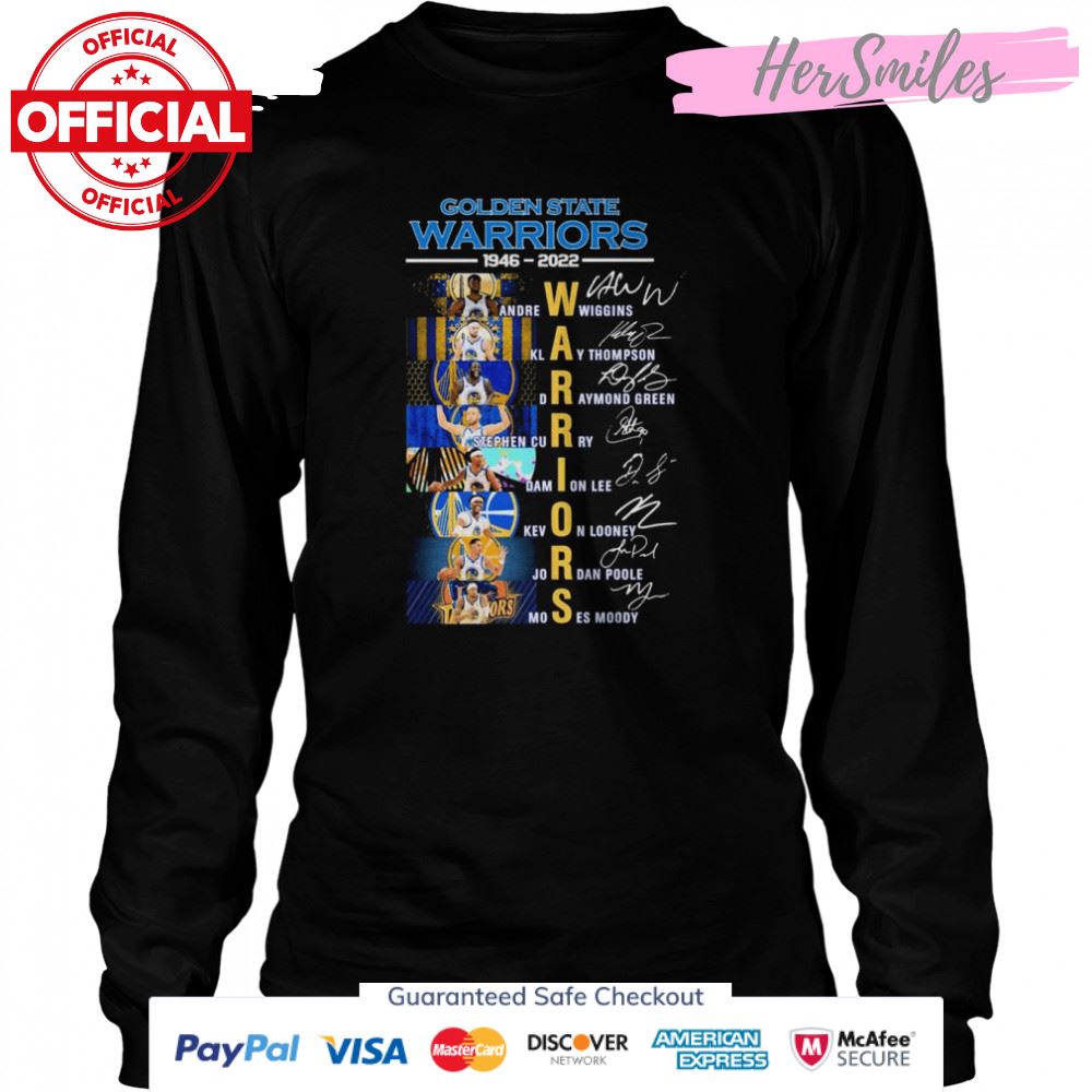 Golden State Warriors 1946-2022 NBA Finals Champions Signatures Shirt Golden State Warriors 1946-2022 NBA Finals Champions Signatures Shirt
