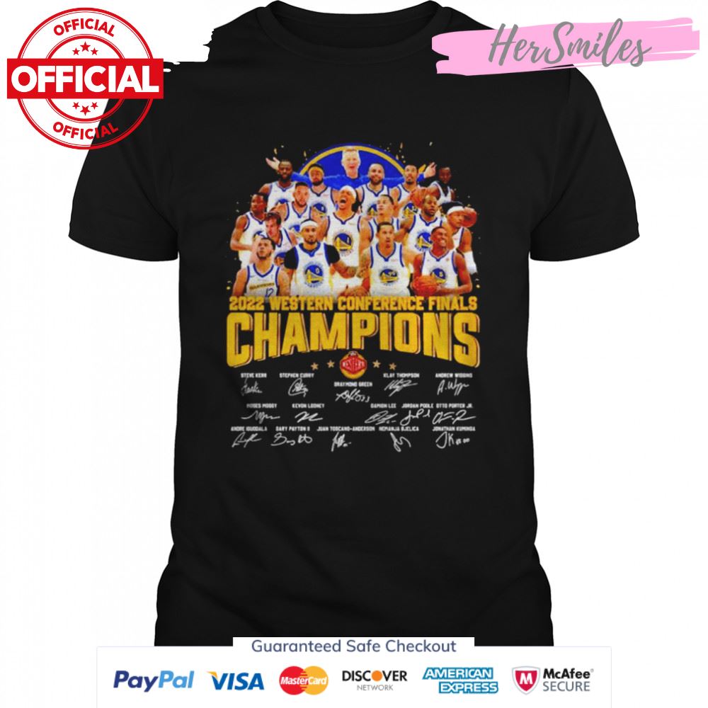 Golden State Warriors 2022 Western Conference Finals Champions signatures unisex T-shirt