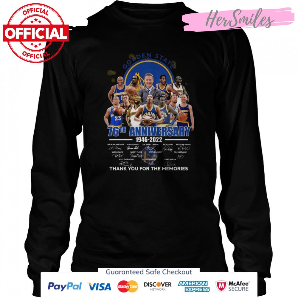 Golden State Warriors 76th anniversary 1946 2022 thank you for the memories signatures shirt Golden State Warriors 76th anniversary 1946 2022 thank you for the memories signatures shirt
