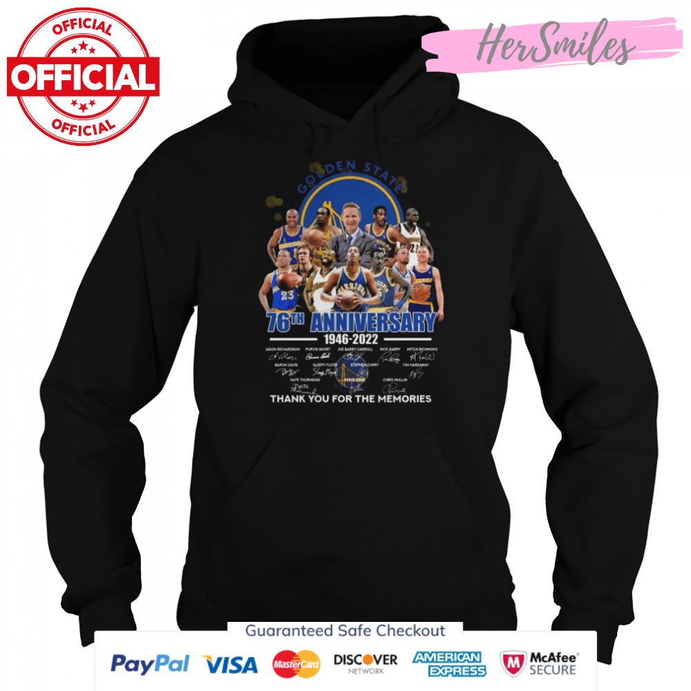 Golden State Warriors 76th anniversary 1946 2022 thank you for the memories signatures shirt Golden State Warriors 76th anniversary 1946 2022 thank you for the memories signatures shirt
