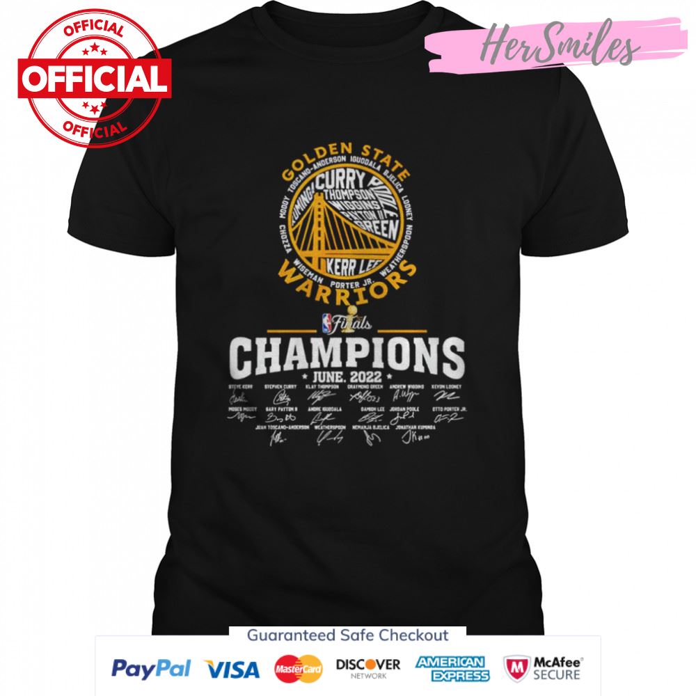 Golden State Warriors Champions June 2022 signatures shirt