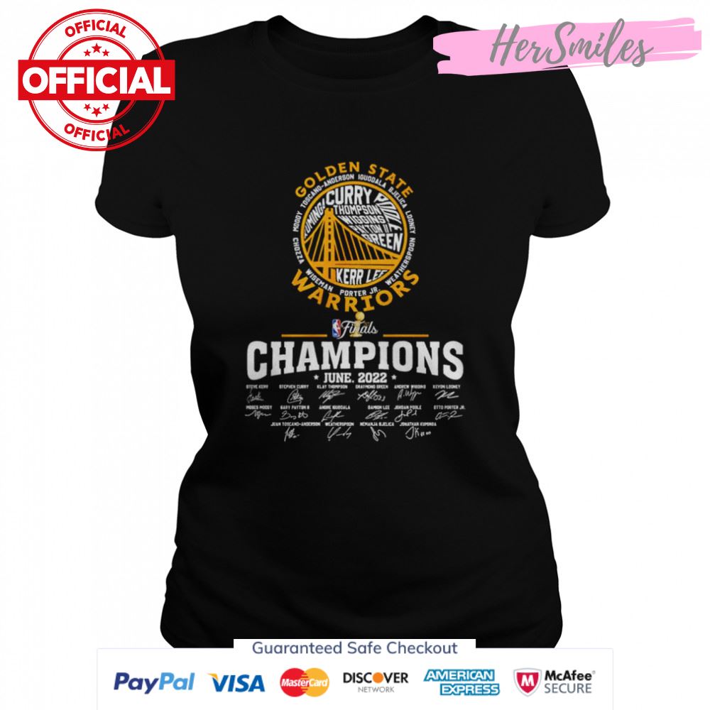Golden State Warriors Champions June 2022 signatures shirt