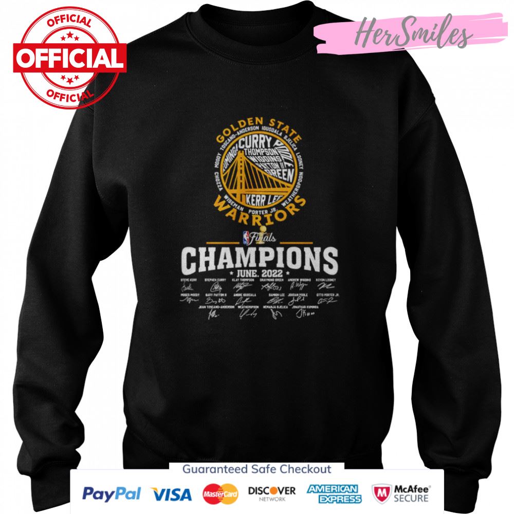 Golden State Warriors Champions June 2022 signatures shirt Golden State Warriors Champions June 2022 signatures shirt