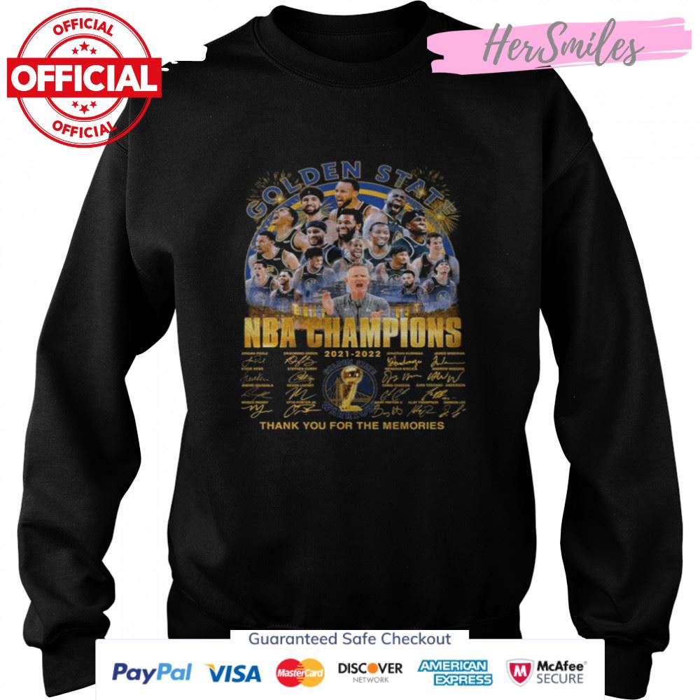 Golden State Warriors NBA champions thank you for the memories signatures 2022 shirt Golden State Warriors NBA champions thank you for the memories signatures 2022 shirt