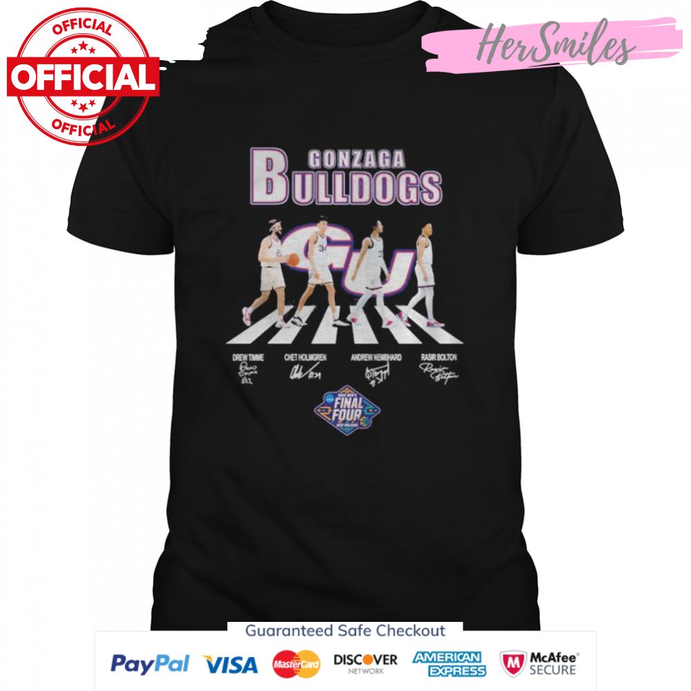 Gonzaga Bulldogs Abbey Road signatures 2022 shirt
