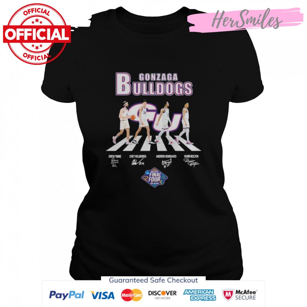 Gonzaga Bulldogs Abbey Road signatures 2022 shirt