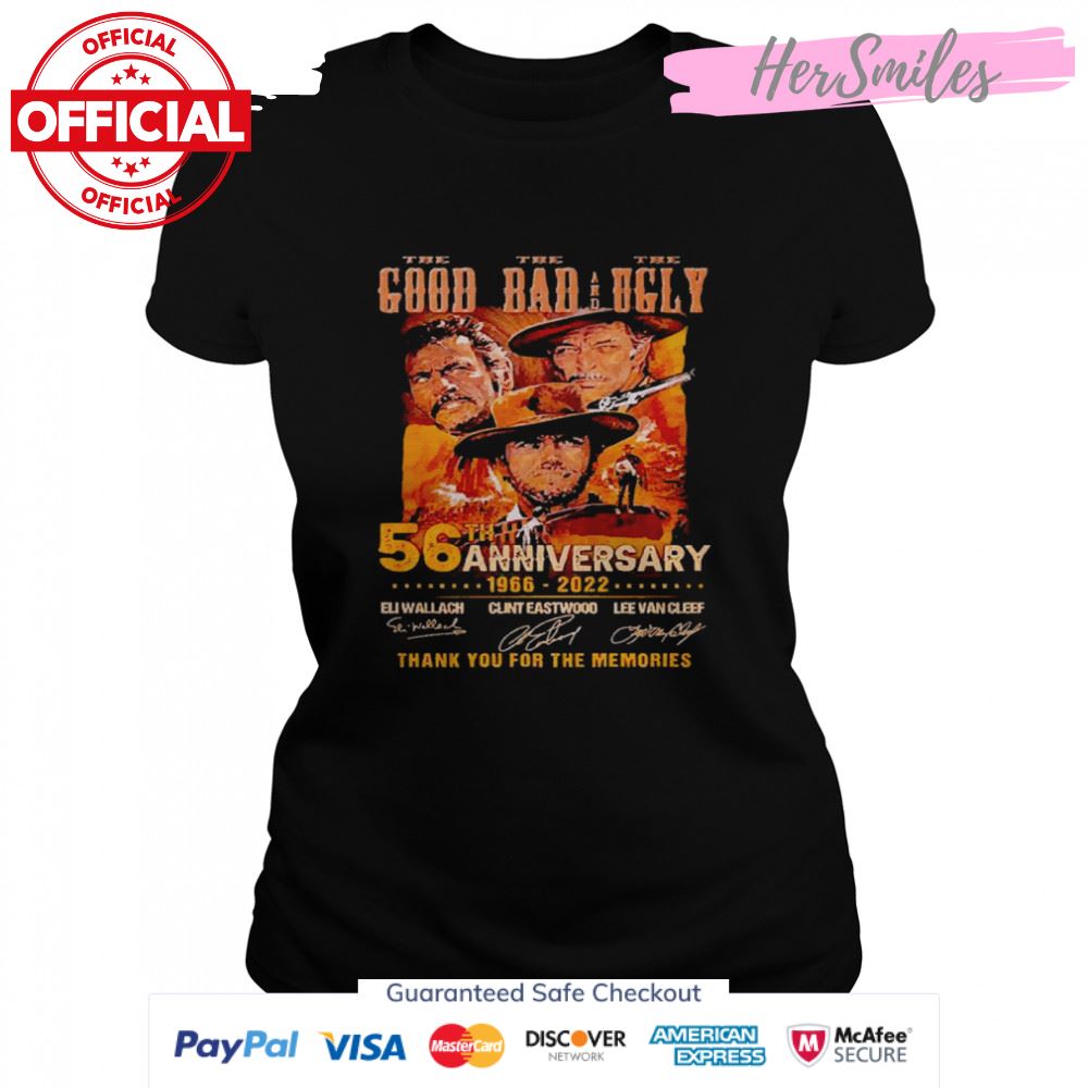 Good Bad and Ugly 56th anniversary 1966-2022 thank you for the memories signatures shirt