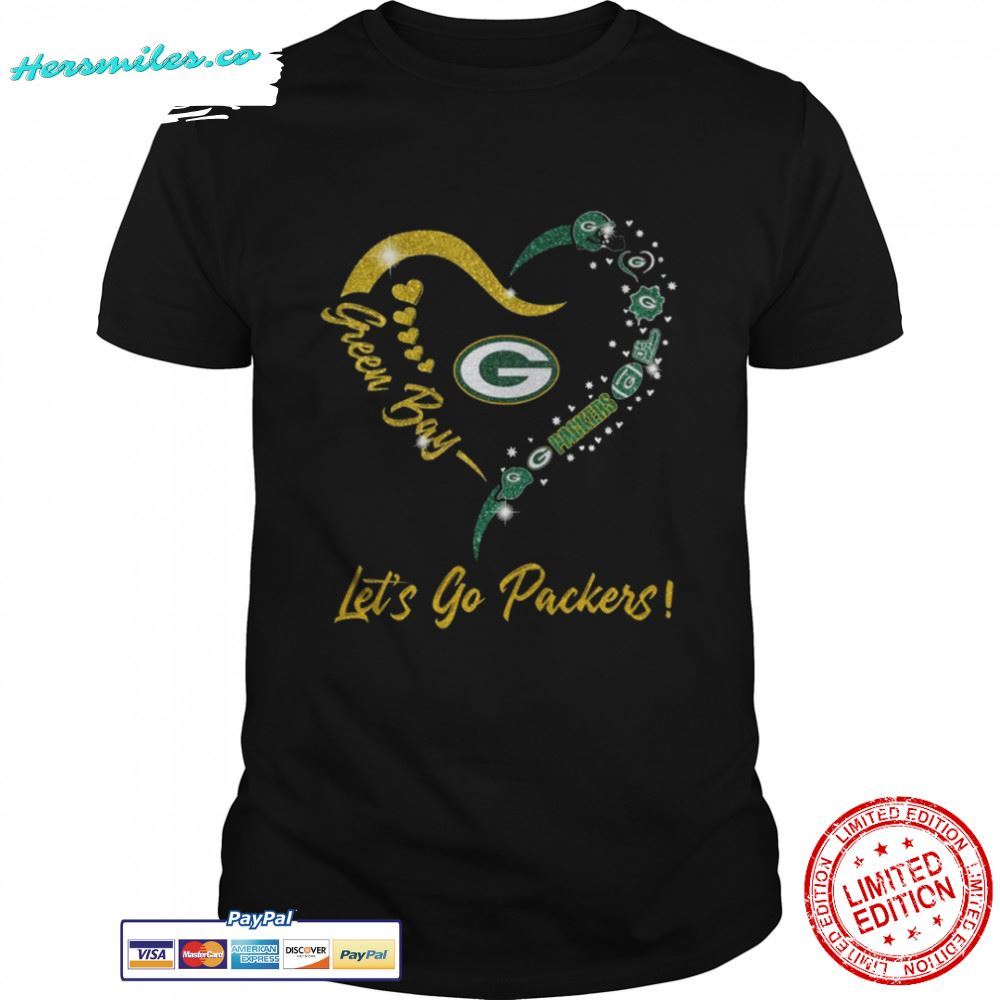 Green Bay Packers logo heart Let’s go Packers Shirt