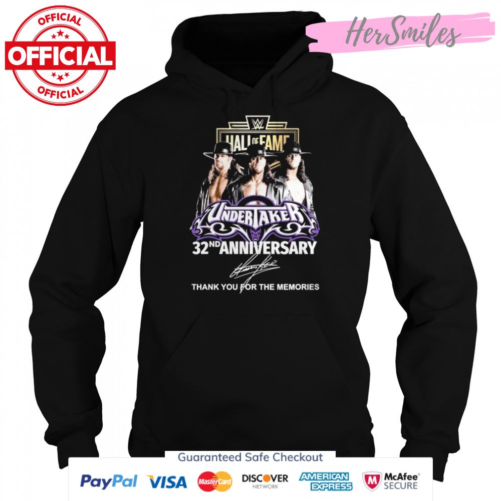 Hall of fame undertaker 32nd anniversary thank you for the memories signatures shirt Hall of fame undertaker 32nd anniversary thank you for the memories signatures shirt