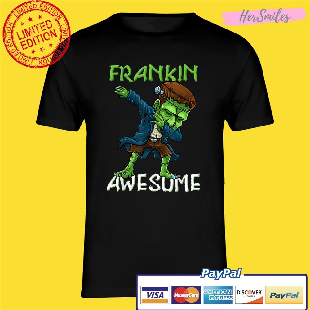 Halloween Frankin Awesome Dabbing Boys Shirt