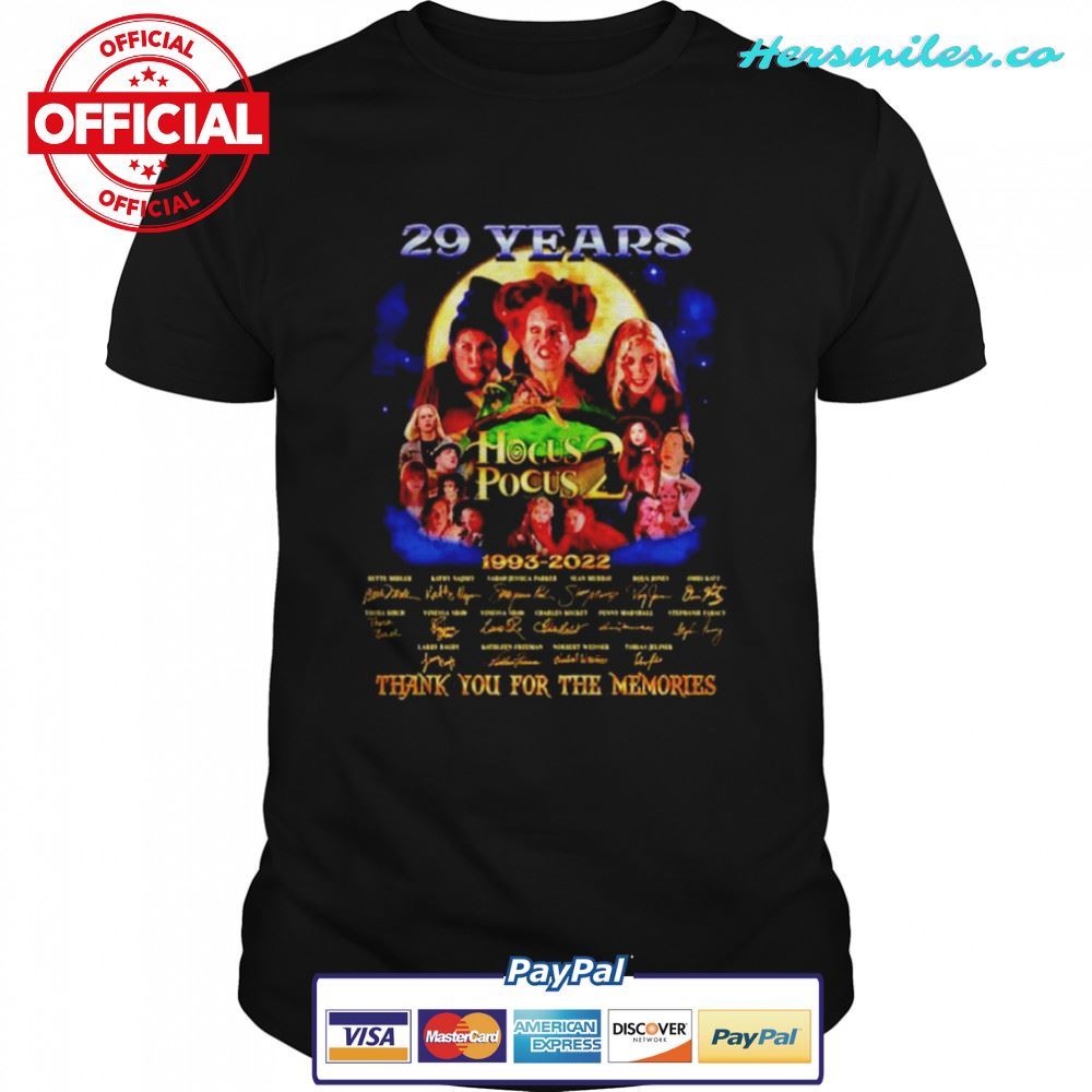 Hocus Pocus 29 Years Anniversary Memories Halloween signatures Unisex T-Shirt