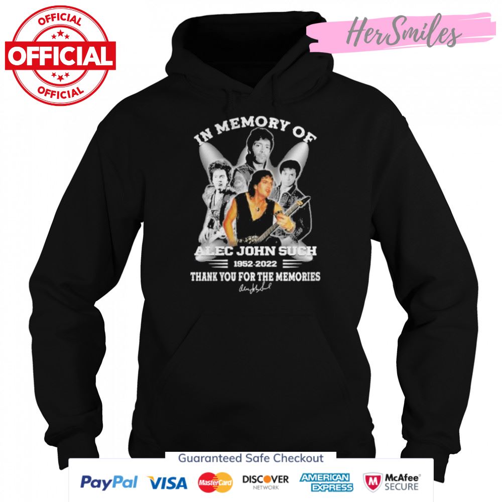 In memory of Alec John Such 1952 2022 thank you for the memories signature shirt In memory of Alec John Such 1952 2022 thank you for the memories signature shirt