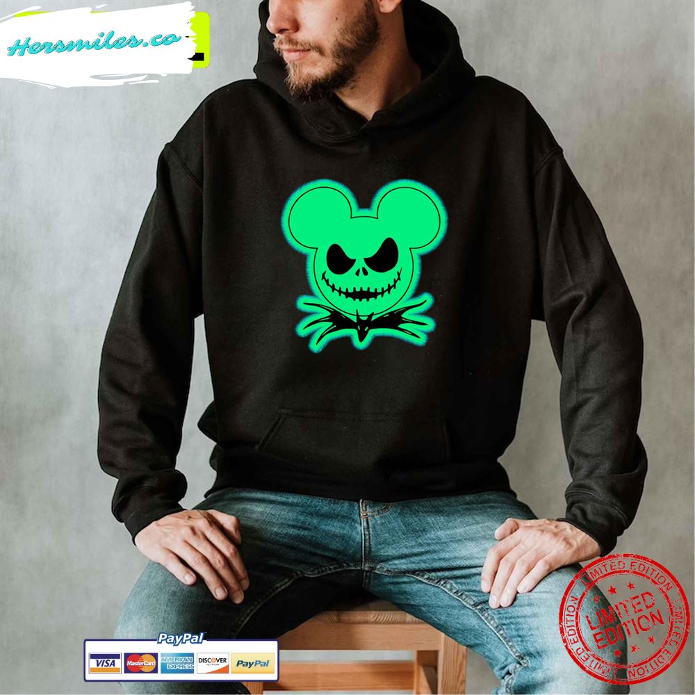 Inspired Glow In The Dark Halloween Jack Skellington Mickey Unisex T-Shirt Inspired Glow In The Dark Halloween Jack Skellington Mickey Unisex T-Shirt