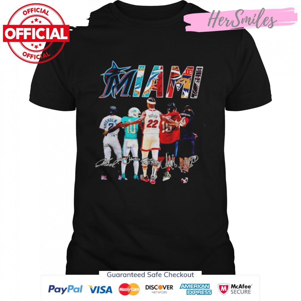 Jazz Chisholm Tyreek Hill Jimmy Butler A. Barkov and Gonzalo Higuaín Miami signatures shirt