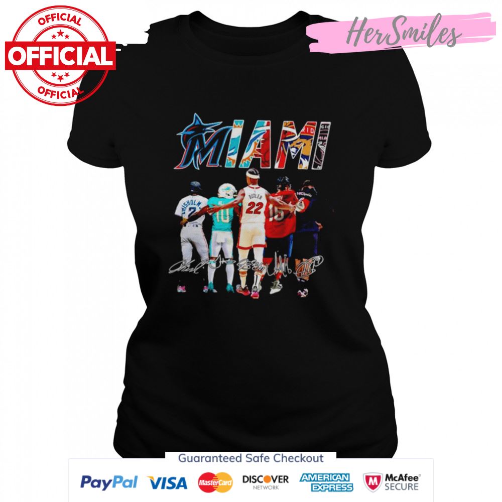Jazz Chisholm Tyreek Hill Jimmy Butler A. Barkov and Gonzalo Higuaín Miami signatures shirt