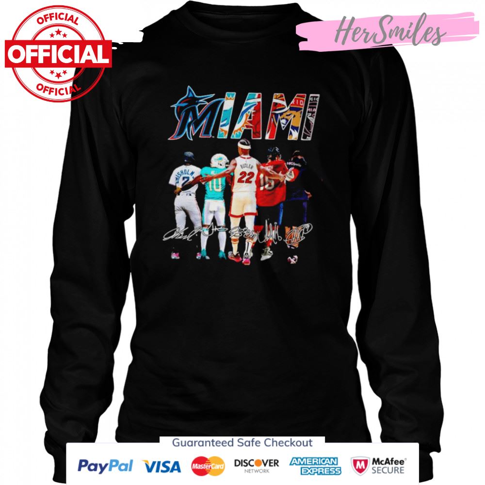 Jazz Chisholm Tyreek Hill Jimmy Butler A. Barkov and Gonzalo Higuaín Miami signatures shirt Jazz Chisholm Tyreek Hill Jimmy Butler A. Barkov and Gonzalo Higuaín Miami signatures shirt