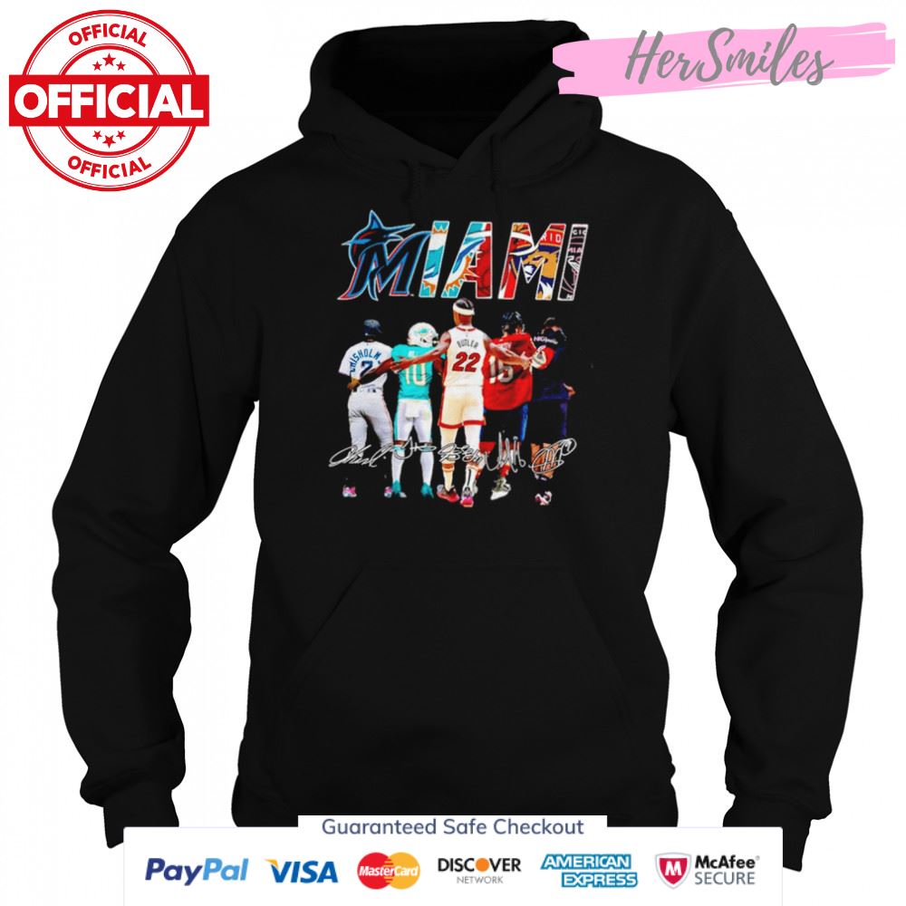 Jazz Chisholm Tyreek Hill Jimmy Butler A. Barkov and Gonzalo Higuaín Miami signatures shirt Jazz Chisholm Tyreek Hill Jimmy Butler A. Barkov and Gonzalo Higuaín Miami signatures shirt