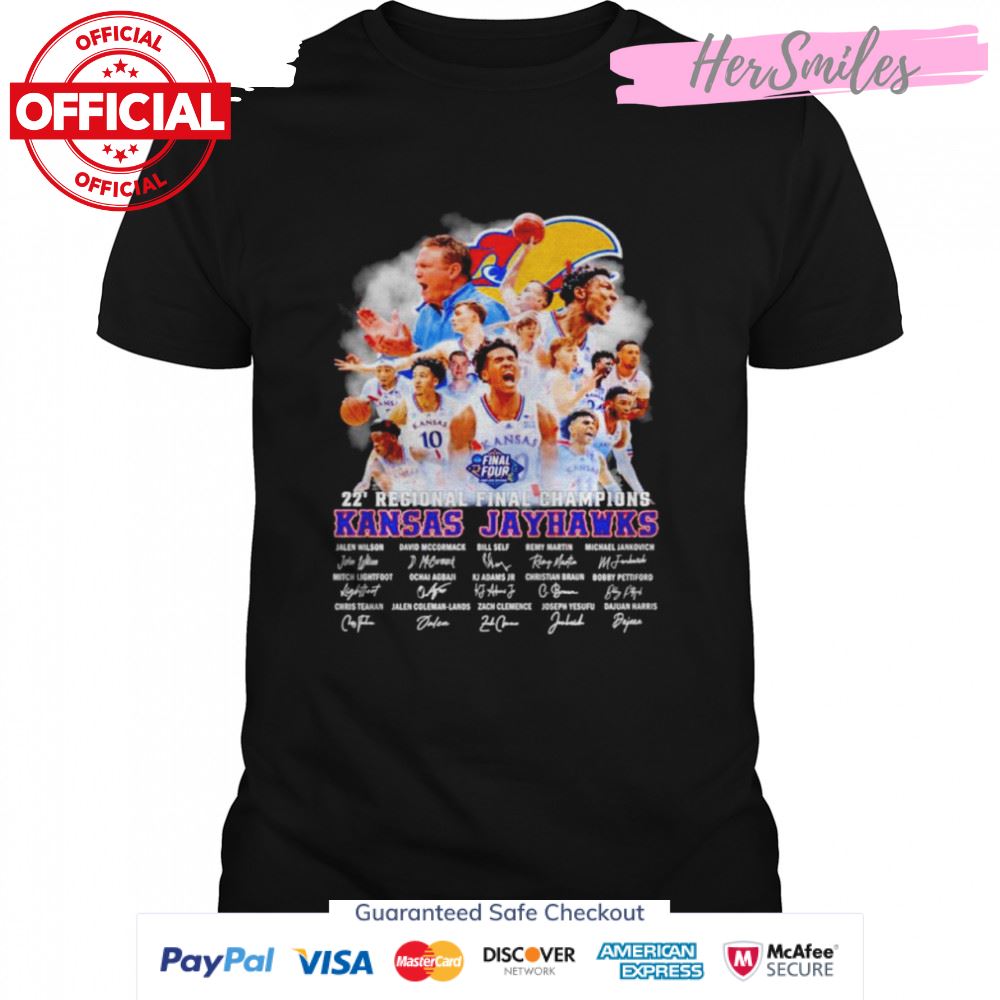 Kansas Jayhawks 22 Regional Final Champions Signatures shirt