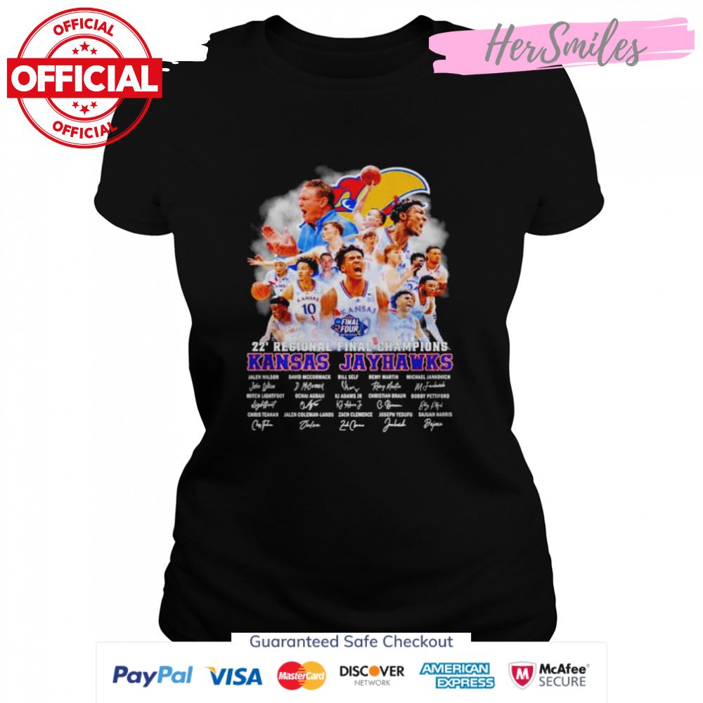Kansas Jayhawks 22 Regional Final Champions Signatures shirt