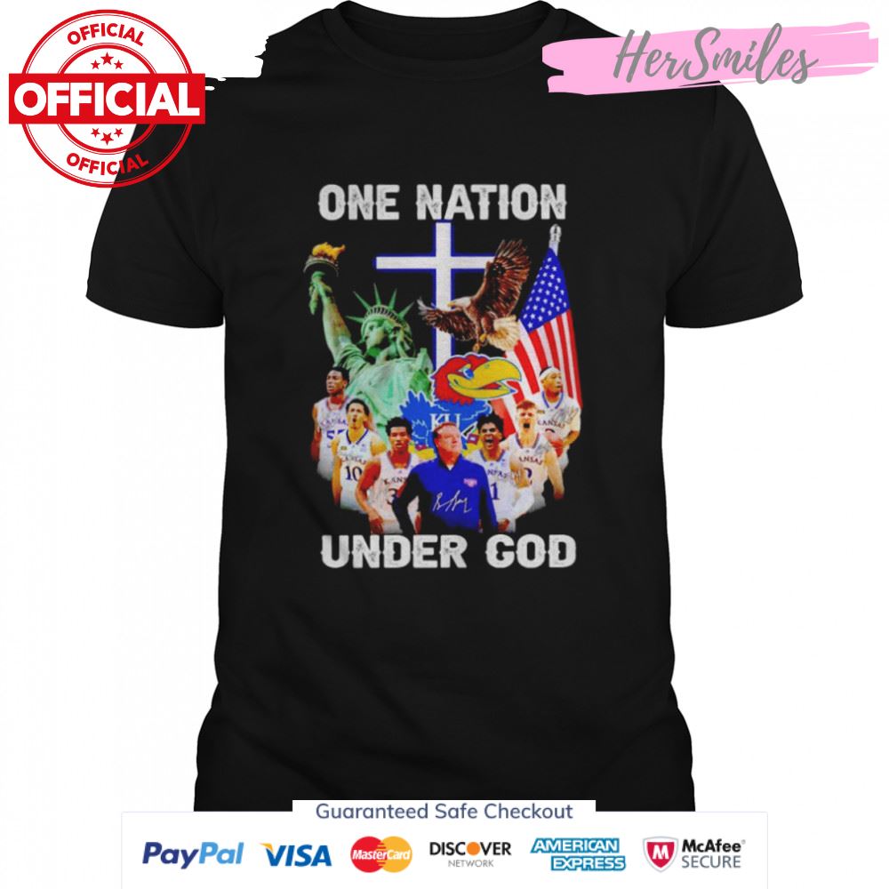 Kansas Jayhawks one nation under God signature shirt
