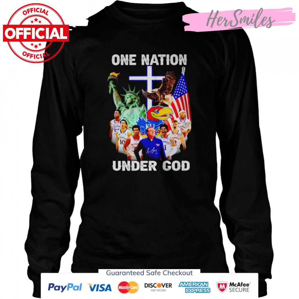 Kansas Jayhawks one nation under God signature shirt Kansas Jayhawks one nation under God signature shirt