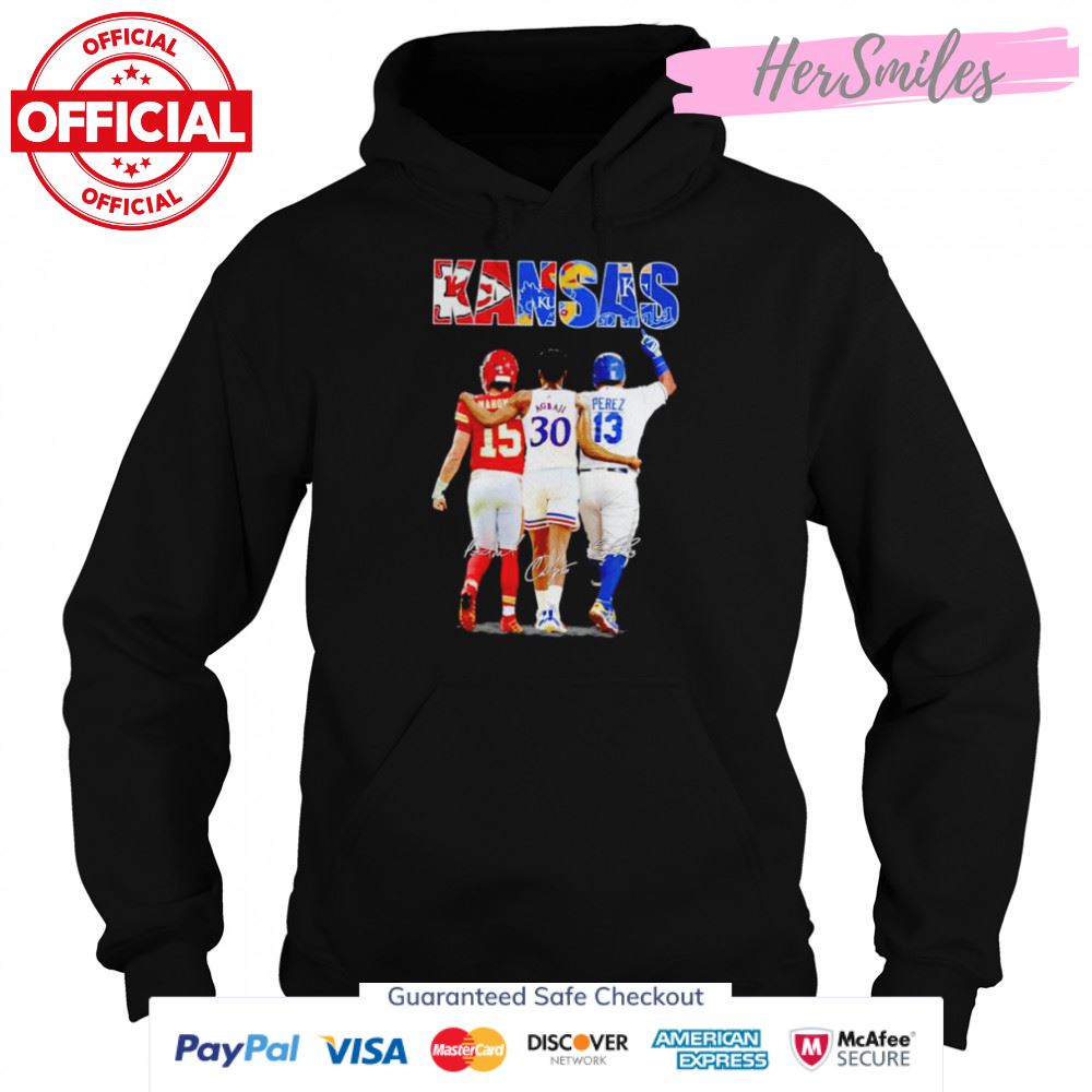 Kansas sport teams Mahome Agbaji Perez MVP signatures shirt Kansas sport teams Mahome Agbaji Perez MVP signatures shirt