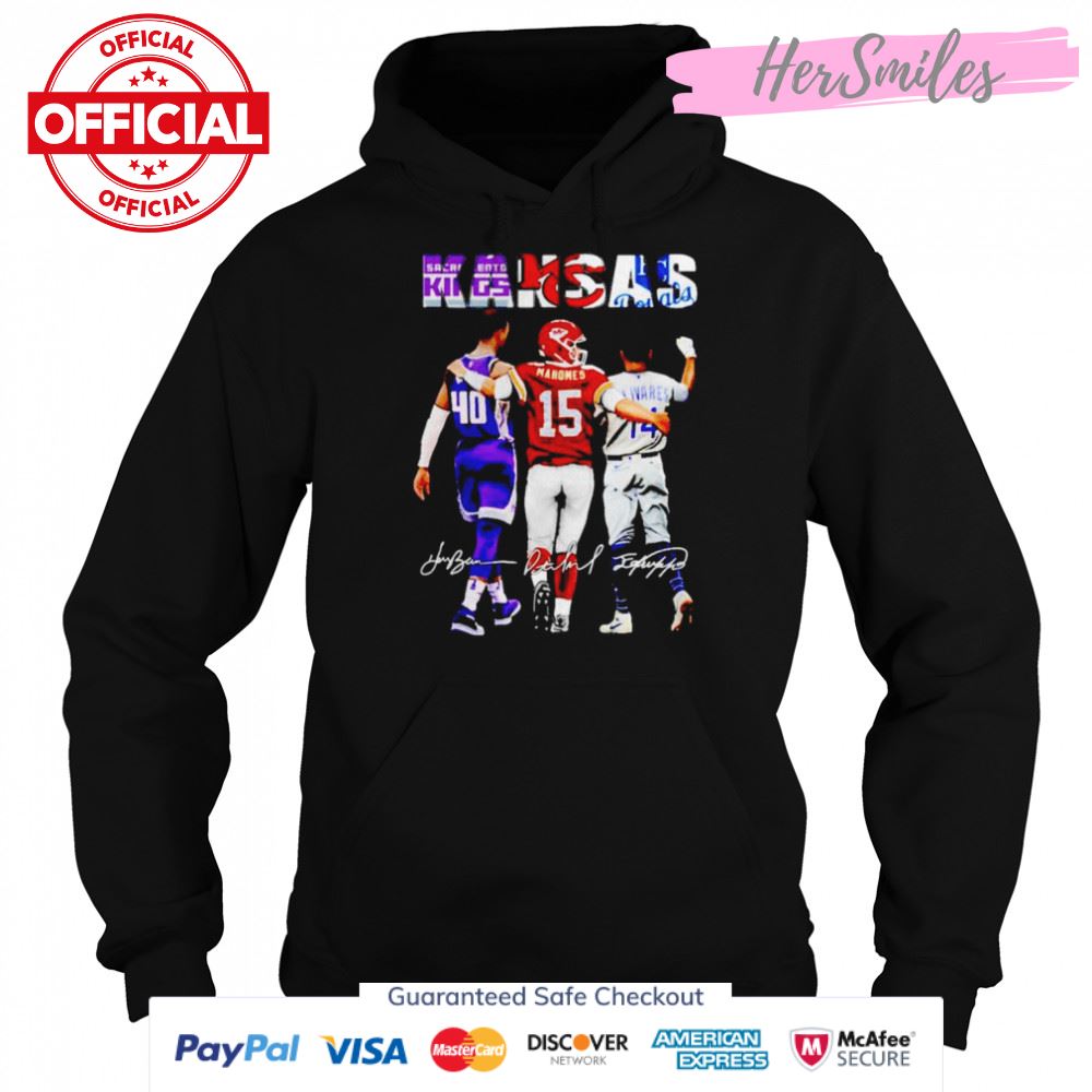 Kansas Sports Teams Harrison Barnes Patrick Mahomes Edward Olivares signatures shirt Kansas Sports Teams Harrison Barnes Patrick Mahomes Edward Olivares signatures shirt