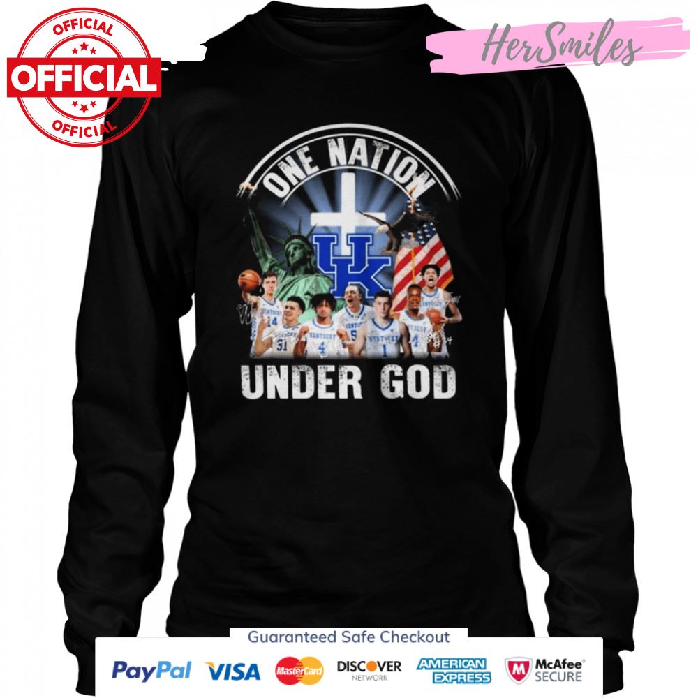 Kentucky Wildcats one nation under god american flag signatures shirt Kentucky Wildcats one nation under god american flag signatures shirt