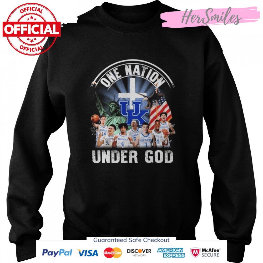 Kentucky Wildcats one nation under god american flag signatures shirt Kentucky Wildcats one nation under god american flag signatures shirt