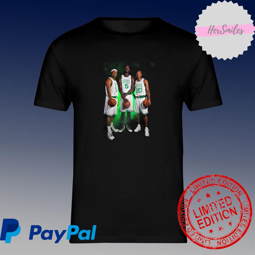 Kevin Garnett, Paul Pierce and Ray Allen Boston Celtics Fanatics Authentic Unsigned Shirt